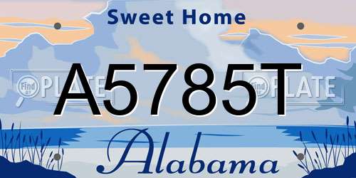 A5785T Alabama License Plate