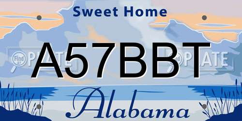 A57BBT Alabama License Plate
