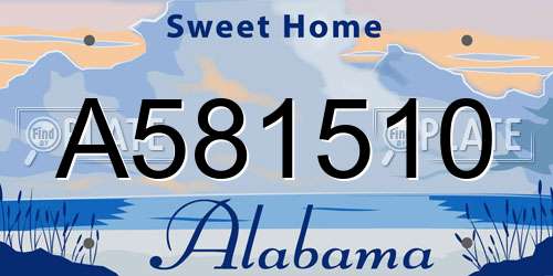 A581510 Alabama License Plate