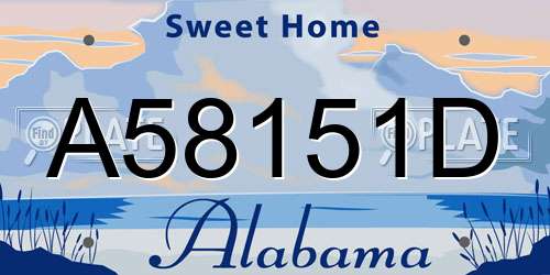 A58151D Alabama License Plate