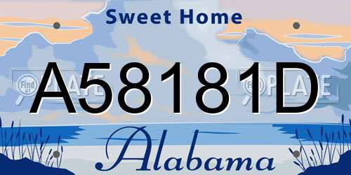 A58181D Alabama License Plate