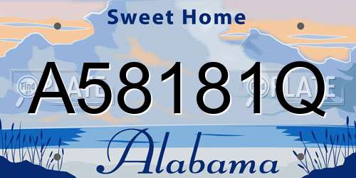 A58181Q Alabama License Plate