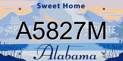 A5827M Alabama License Plate