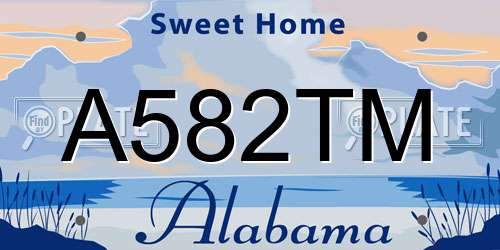 A582TM Alabama License Plate