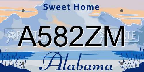 A582ZM Alabama License Plate