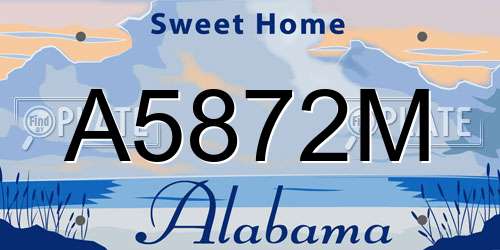 A5872M Alabama License Plate