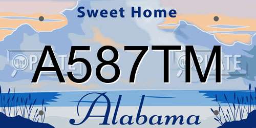 A587TM Alabama License Plate
