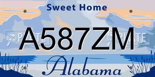 A587ZM Alabama License Plate