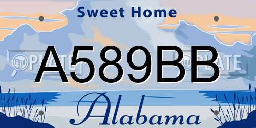 A589BB Alabama License Plate