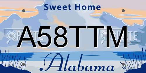 A58TTM Alabama License Plate