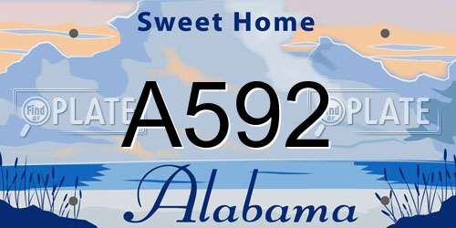 A592 Alabama License Plate