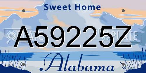 A59225Z Alabama License Plate