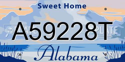 A59228T Alabama License Plate