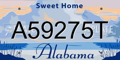 A59275T Alabama License Plate