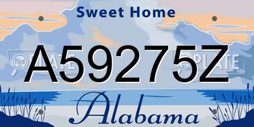 A59275Z Alabama License Plate