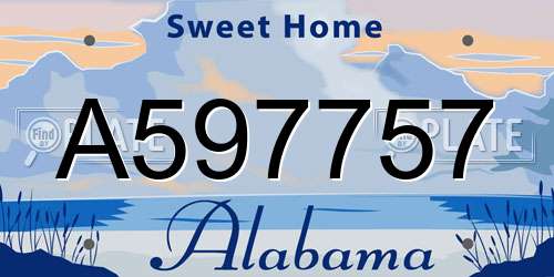 A597757 Alabama License Plate