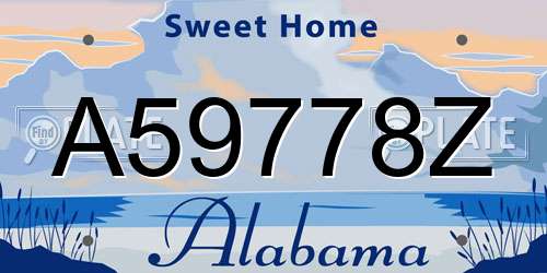A59778Z Alabama License Plate