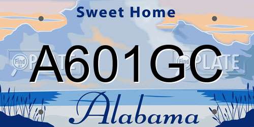A601GC Alabama License Plate