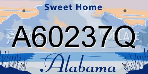 A60237Q Alabama License Plate
