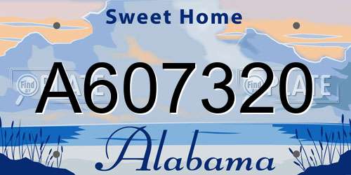 A607320 Alabama License Plate