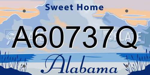 A60737Q Alabama License Plate