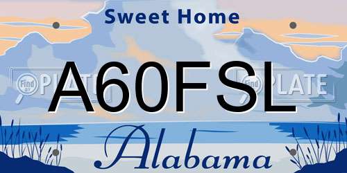 A60FSL Alabama License Plate