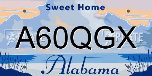 A60QGX Alabama License Plate