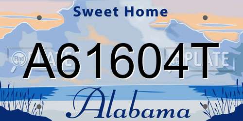 A61604T Alabama License Plate