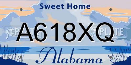 A618XQ Alabama License Plate