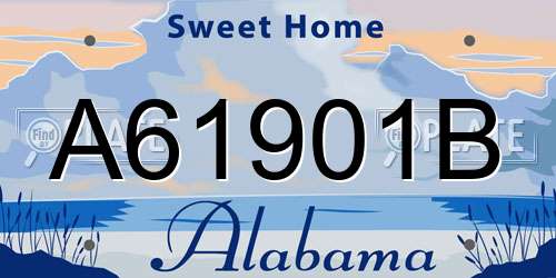 A61901B Alabama License Plate