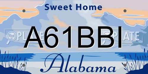 A61BBI Alabama License Plate