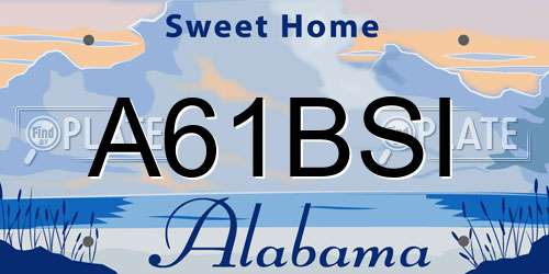 A61BSI Alabama License Plate