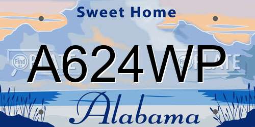 A624WP Alabama License Plate