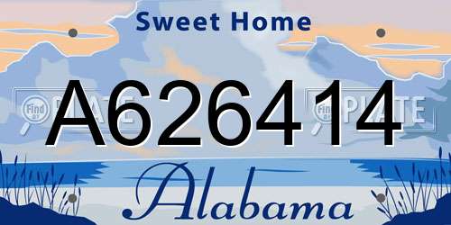 A626414 Alabama License Plate