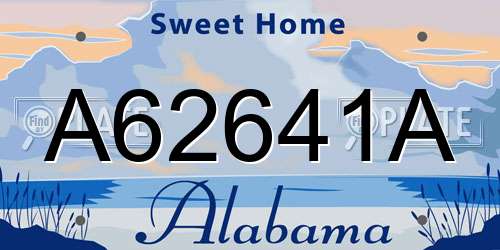 A62641A Alabama License Plate
