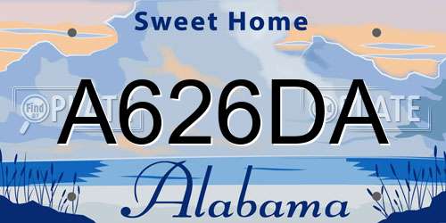 A626DA Alabama License Plate