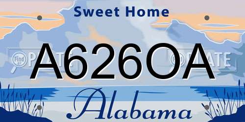 A626OA Alabama License Plate