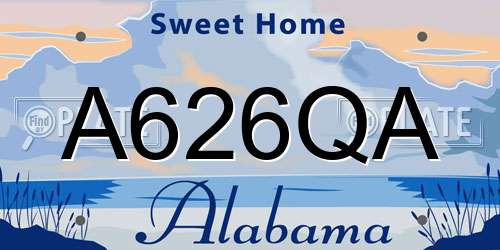 A626QA Alabama License Plate