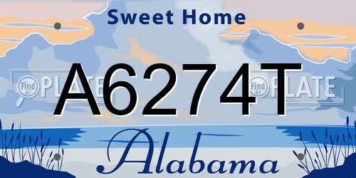 A6274T Alabama License Plate