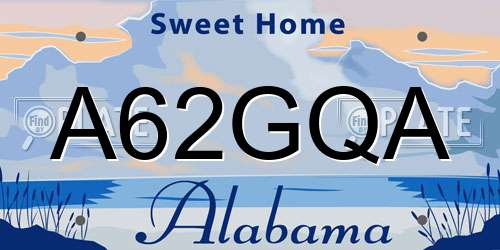 A62GQA Alabama License Plate
