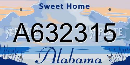 A632315 Alabama License Plate