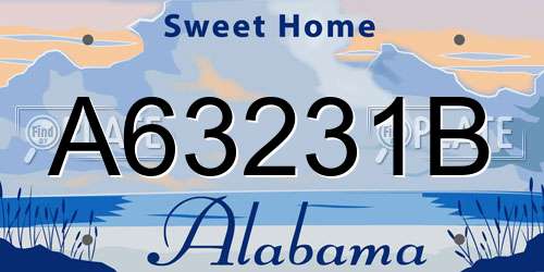 A63231B Alabama License Plate
