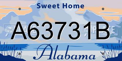 A63731B Alabama License Plate