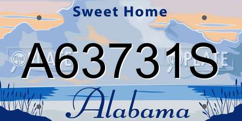 A63731S Alabama License Plate