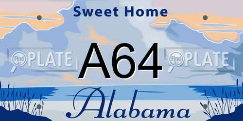 A64 Alabama License Plate