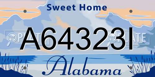 A64323I Alabama License Plate