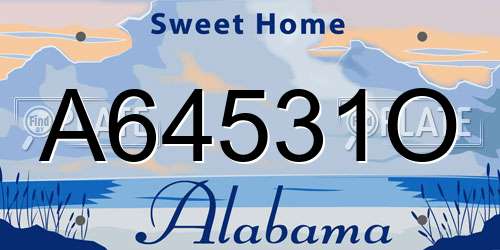 A64531O Alabama License Plate