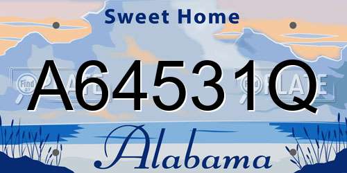 A64531Q Alabama License Plate