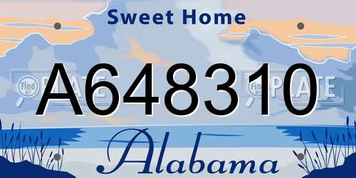 A648310 Alabama License Plate
