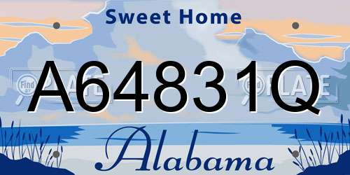 A64831Q Alabama License Plate